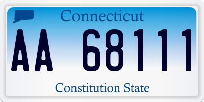 CT license plate AA68111