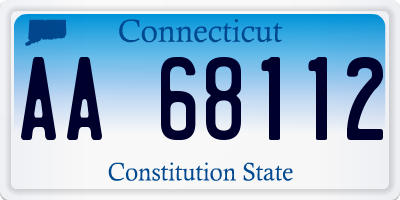 CT license plate AA68112