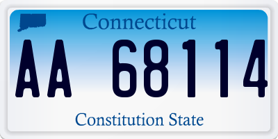 CT license plate AA68114