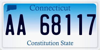 CT license plate AA68117