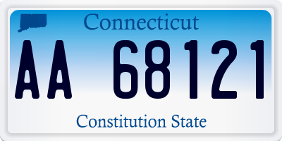 CT license plate AA68121