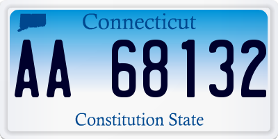 CT license plate AA68132