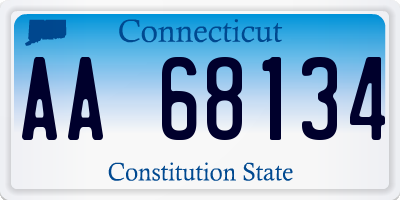 CT license plate AA68134