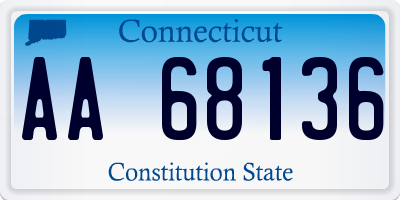 CT license plate AA68136