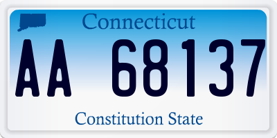 CT license plate AA68137