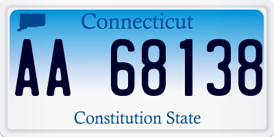 CT license plate AA68138