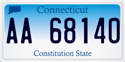 CT license plate AA68140