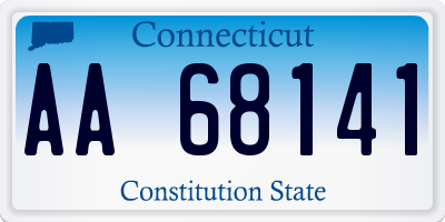 CT license plate AA68141
