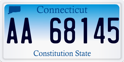 CT license plate AA68145