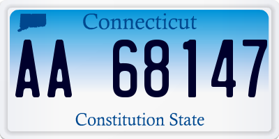 CT license plate AA68147