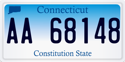 CT license plate AA68148