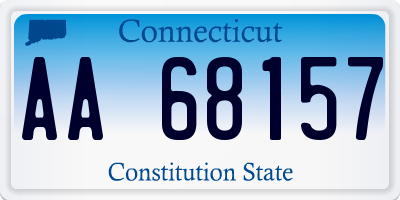 CT license plate AA68157