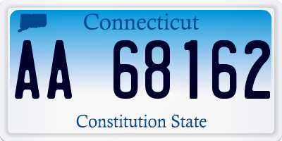 CT license plate AA68162