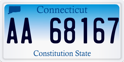 CT license plate AA68167