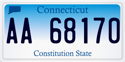 CT license plate AA68170
