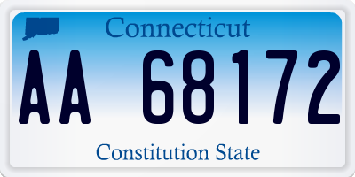 CT license plate AA68172