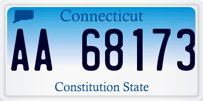 CT license plate AA68173