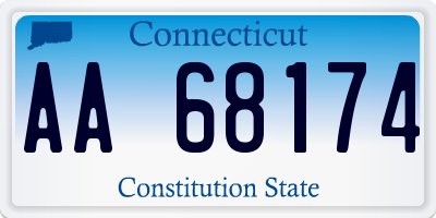 CT license plate AA68174