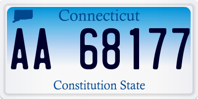 CT license plate AA68177