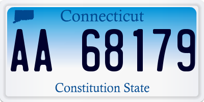 CT license plate AA68179