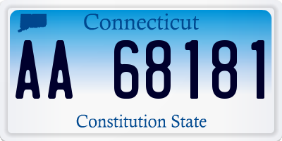 CT license plate AA68181