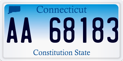 CT license plate AA68183