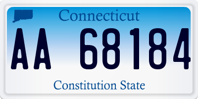 CT license plate AA68184