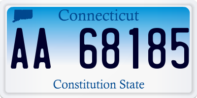 CT license plate AA68185