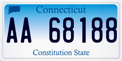 CT license plate AA68188