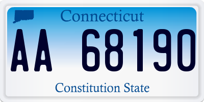 CT license plate AA68190