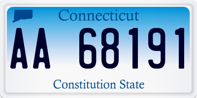 CT license plate AA68191