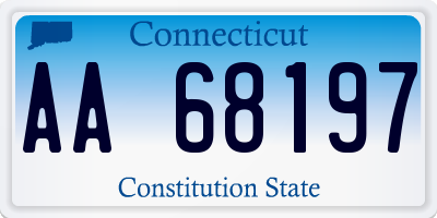 CT license plate AA68197