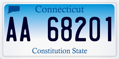 CT license plate AA68201