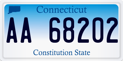 CT license plate AA68202