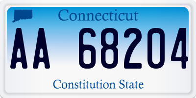 CT license plate AA68204