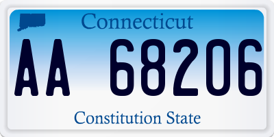 CT license plate AA68206