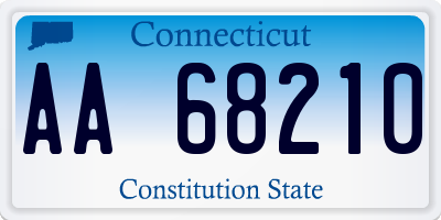 CT license plate AA68210