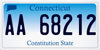 CT license plate AA68212