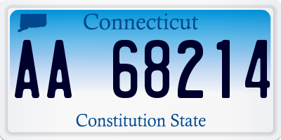 CT license plate AA68214