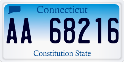 CT license plate AA68216