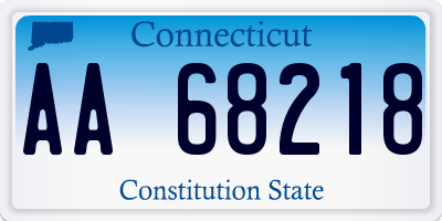 CT license plate AA68218