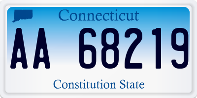 CT license plate AA68219