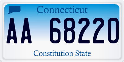 CT license plate AA68220