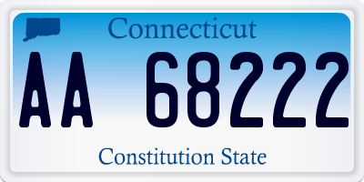 CT license plate AA68222