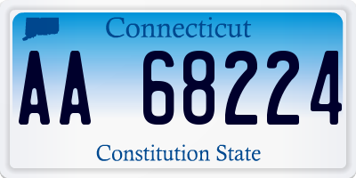 CT license plate AA68224