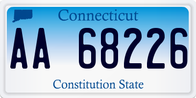 CT license plate AA68226