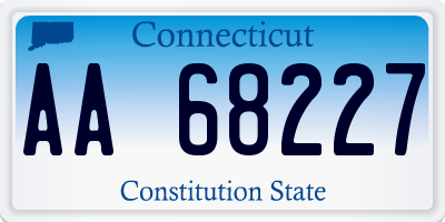 CT license plate AA68227