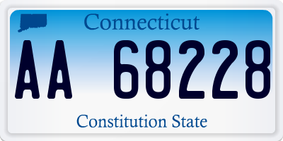CT license plate AA68228