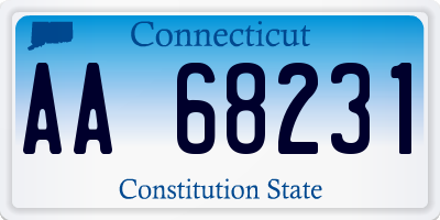 CT license plate AA68231