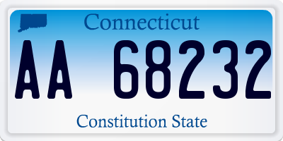 CT license plate AA68232